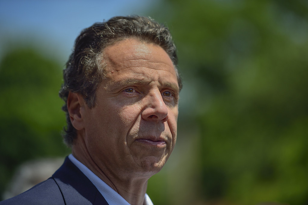 Andrew Cuomo stares into distance