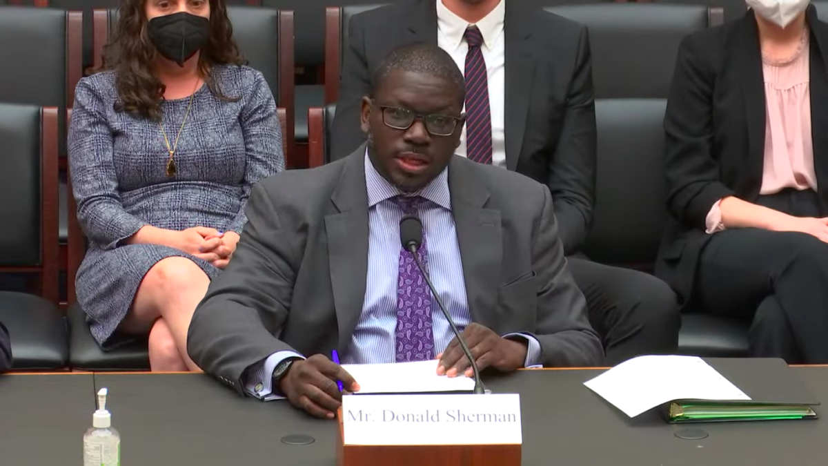 Donald Sherman testifies before Congress on reforming judicial ethics.