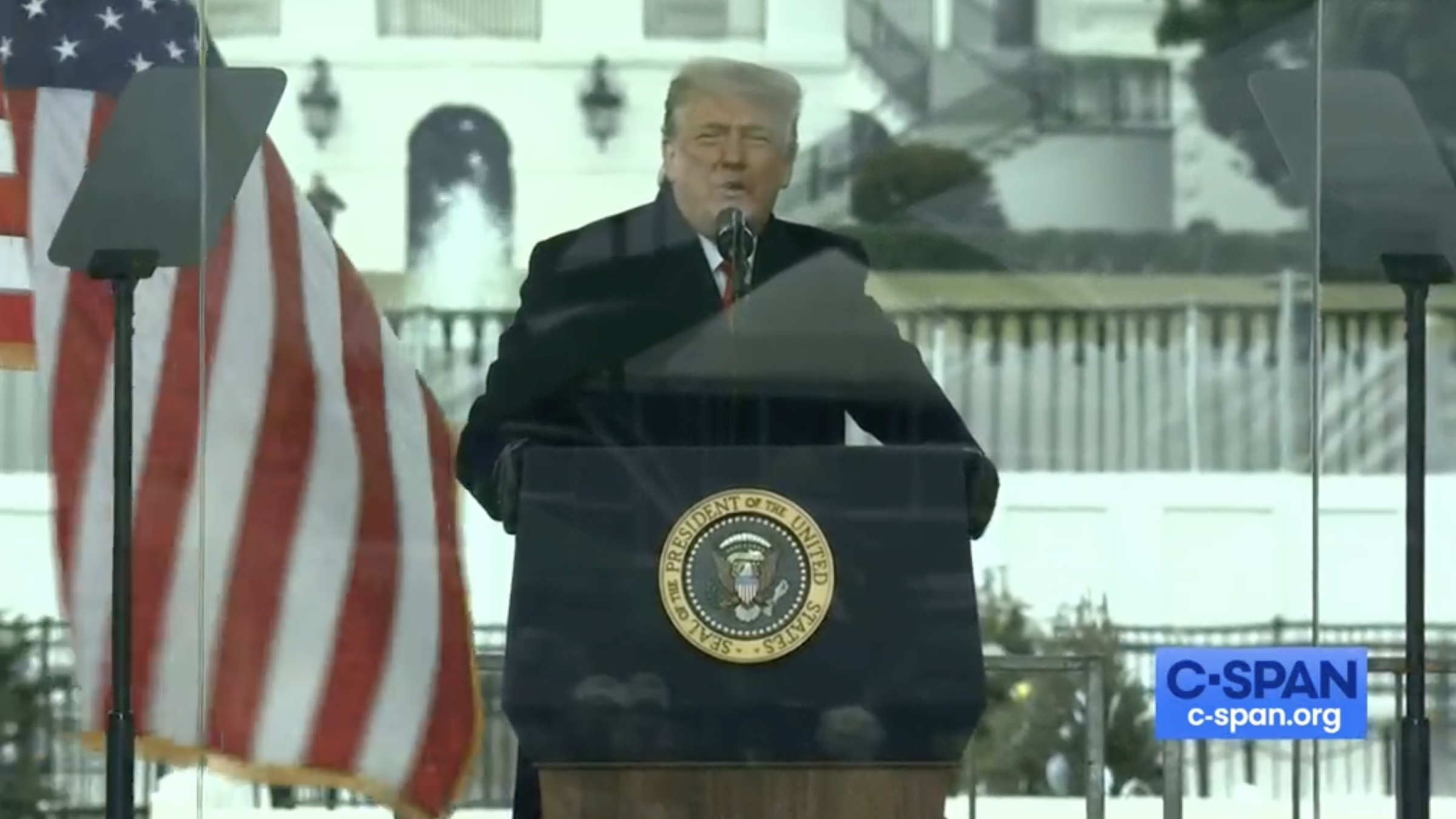 Trump speaking at rally ellipse on January 6
