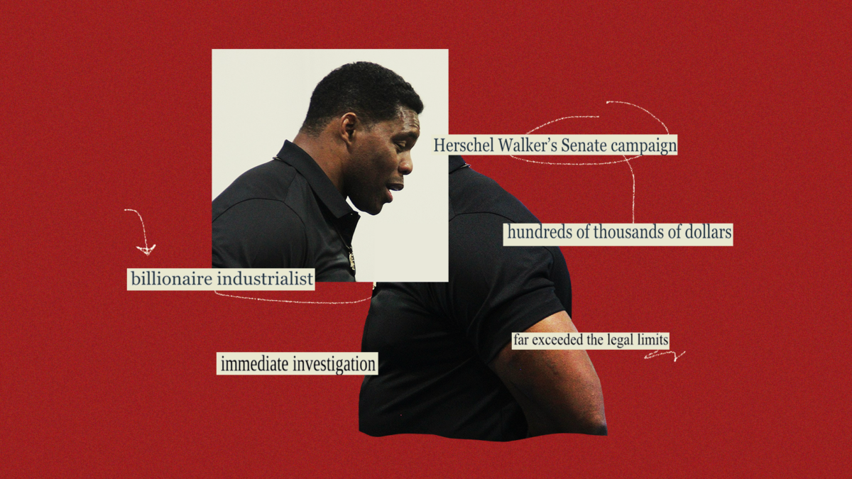 Image of Herschel Walker and snippets of legal issues