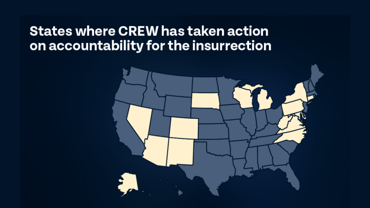 States where CREW has taken action on accountability for the insurrection