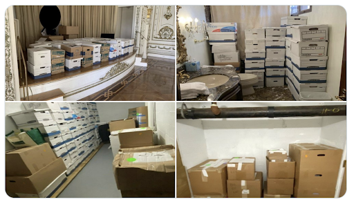 photos of boxes of documents at mar-a-lago