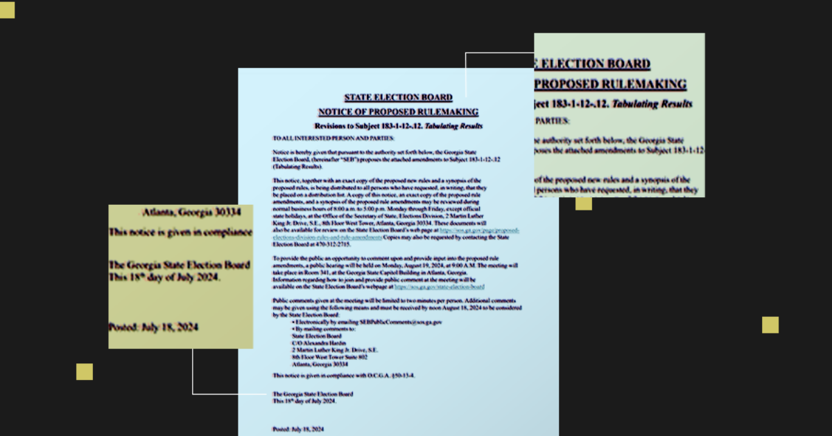 CREW, ACLU of Georgia and Public Rights Project object to illegal