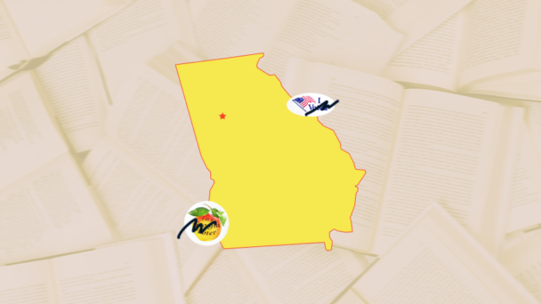 Georgia state and voting stickers