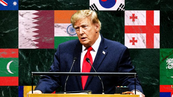 Trump and flags